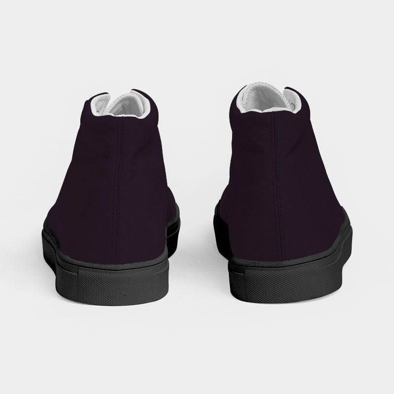 Deep Neutral Magenta Women's High-Top Canvas Sneakers (M-NE-DE) - Back