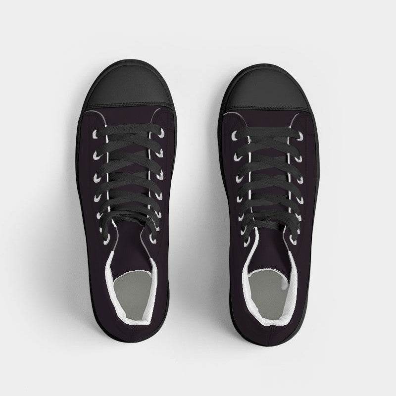 Deep Neutral Magenta Women's High-Top Canvas Sneakers (M-NE-DE) - Top