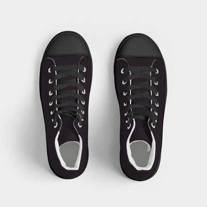 Deep Neutral Magenta Women's High-Top Canvas Sneakers (M-NE-DE) - Top