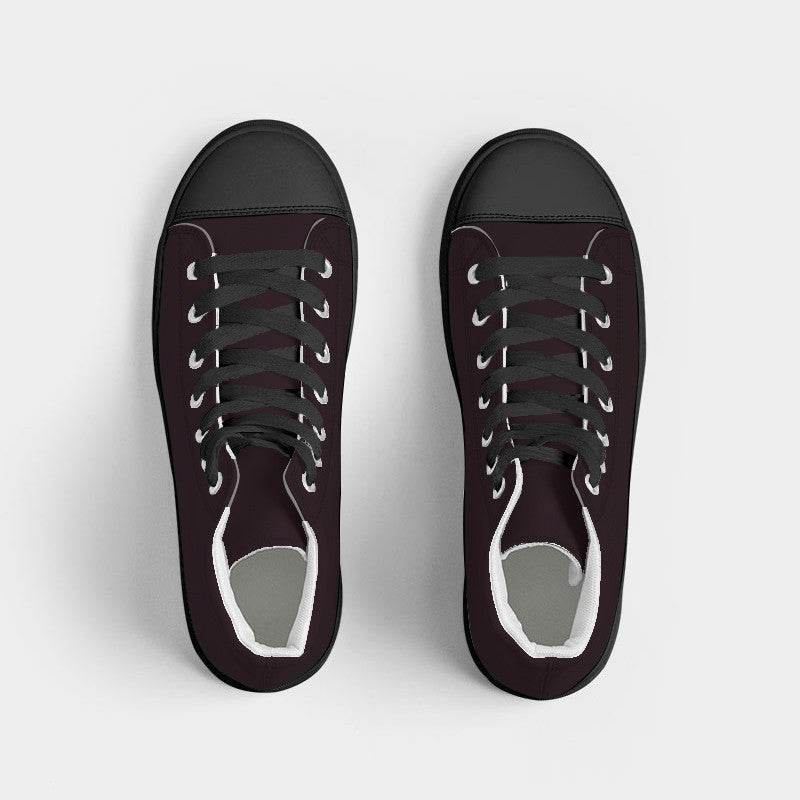 Deep Neutral Pink Women's High-Top Canvas Sneakers (PI-NE-DE) - Top