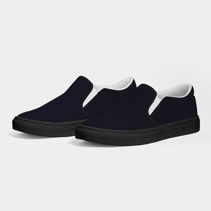 Deep Neutral Purple Men's Slip-On Canvas Sneakers (PU-NE-DE) - Side 3