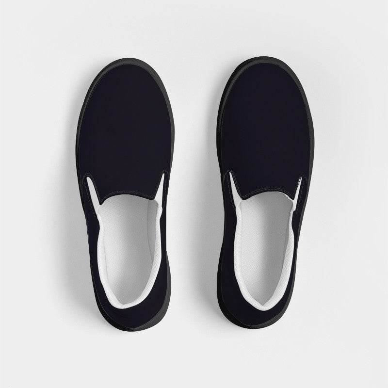 Deep Neutral Purple Men's Slip-On Canvas Sneakers (PU-NE-DE) - Top