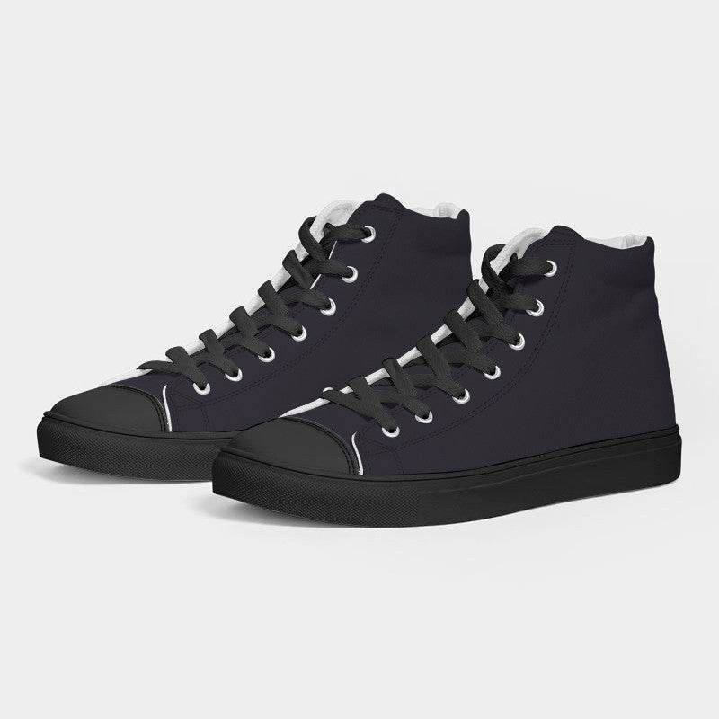 Deep Neutral Purple Women's High-Top Canvas Sneakers (PU-NE-DE) - Side 3