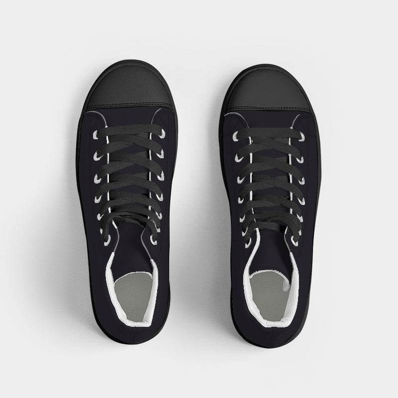 Deep Neutral Purple Women's High-Top Canvas Sneakers (PU-NE-DE) - Top