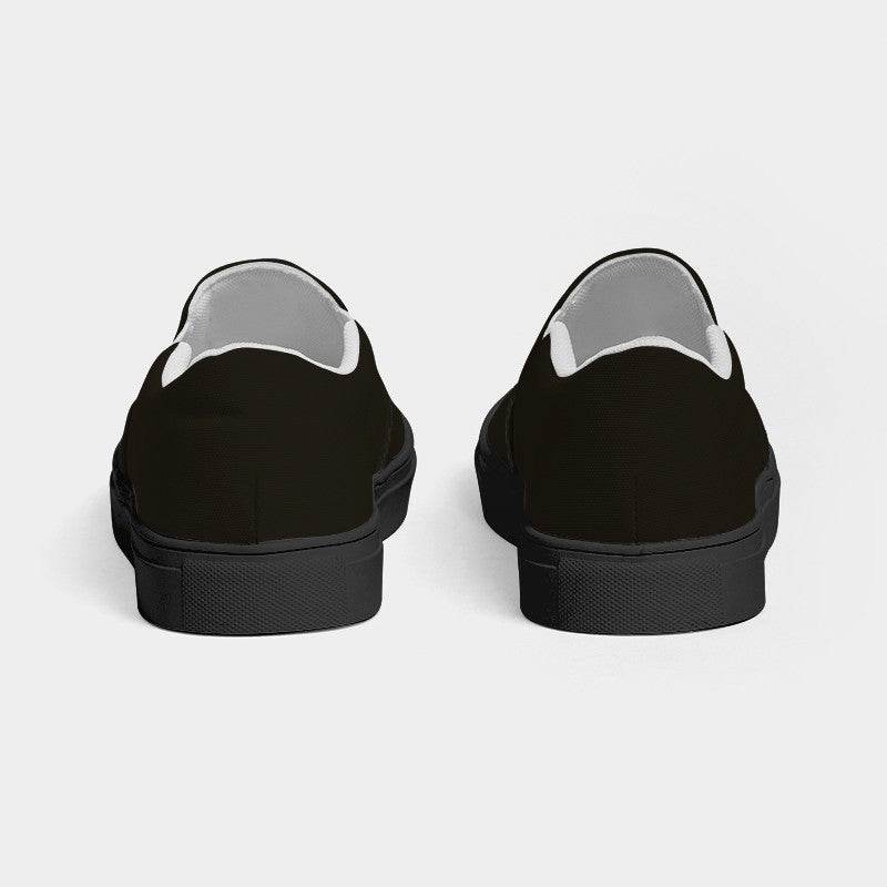 Deep Neutral Yellow Men's Slip-On Canvas Sneakers (Y-NE-DE) - Back