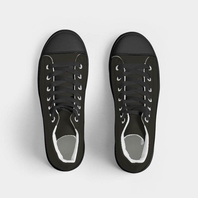 Deep Neutral Yellow Women's High-Top Canvas Sneakers (Y-NE-DE) - Top