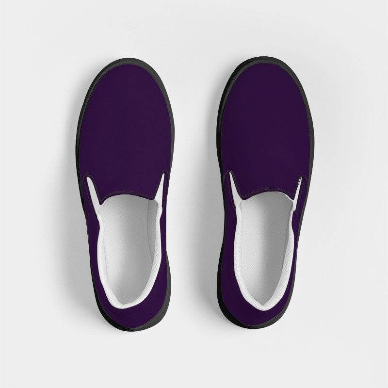 Deep Pruple Men's Slip-On Canvas Sneakers (MPU2-ME-DE) - Top