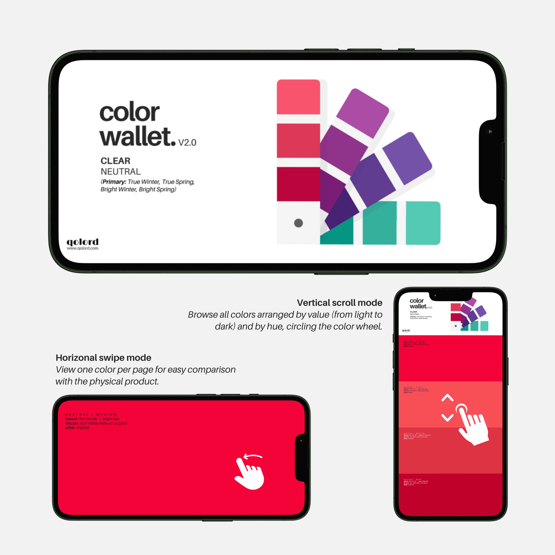 Clear & Neutral | Digital Color Wallet | True Winter, True Spring, Bright Winter & Bright Spring - Qolord