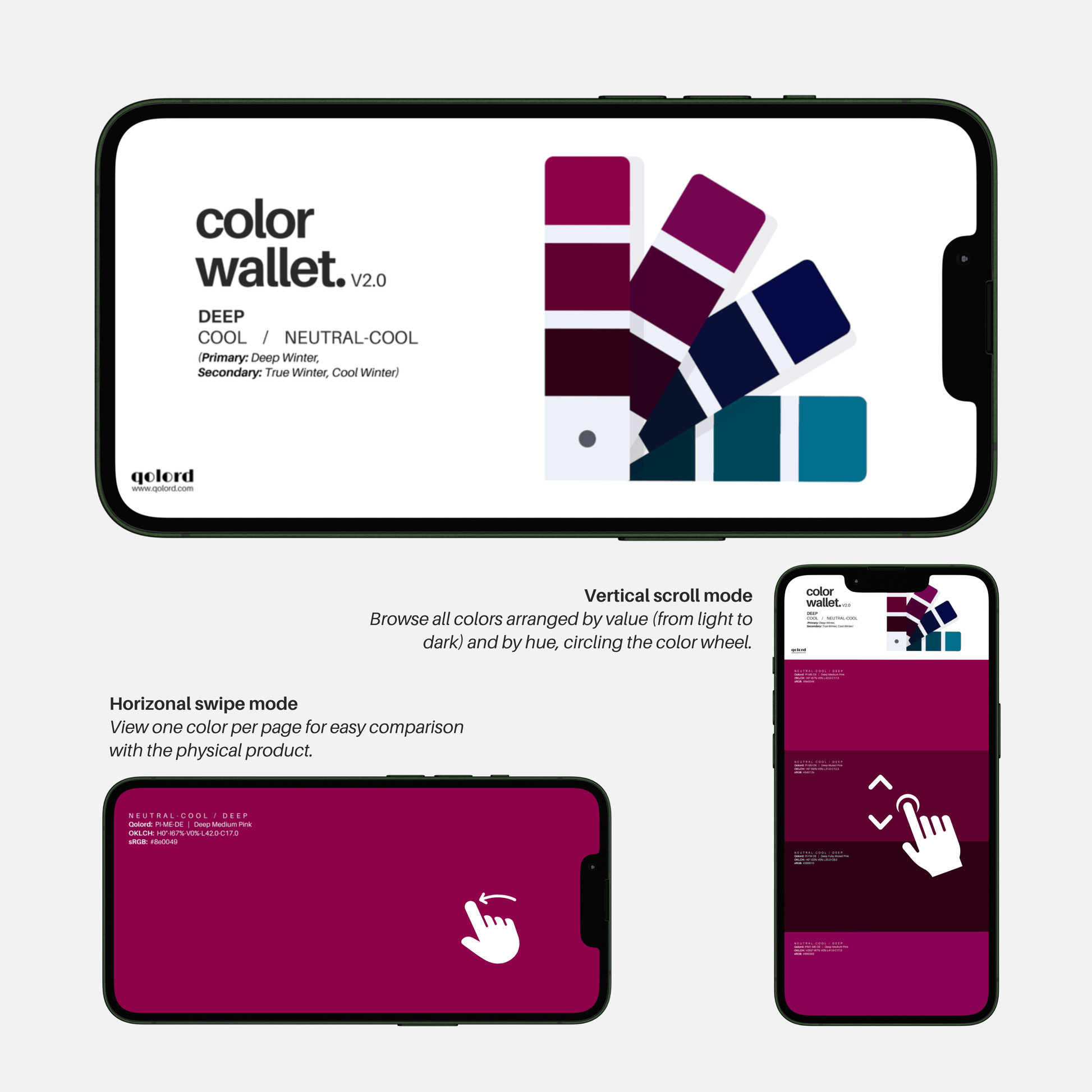 Deep & Cool | Digital Color Wallet | Deep Winter - Qolord