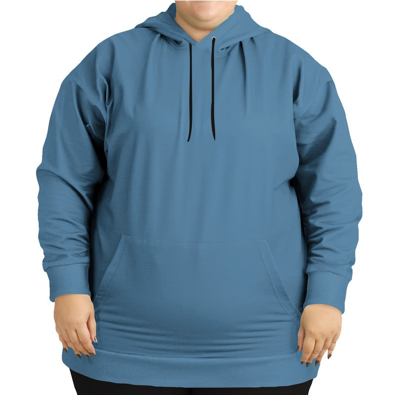 Dusty Blue Hoodie PLUS (B-MU-ME) - Woman Front PLUS