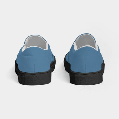 Dusty Blue Men's Slip-On Canvas Sneakers (B-MU-ME) - Back