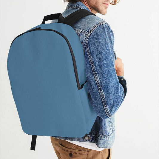 Dusty Blue Waterproof Backpack (B-MU-ME) - Man CloseUp