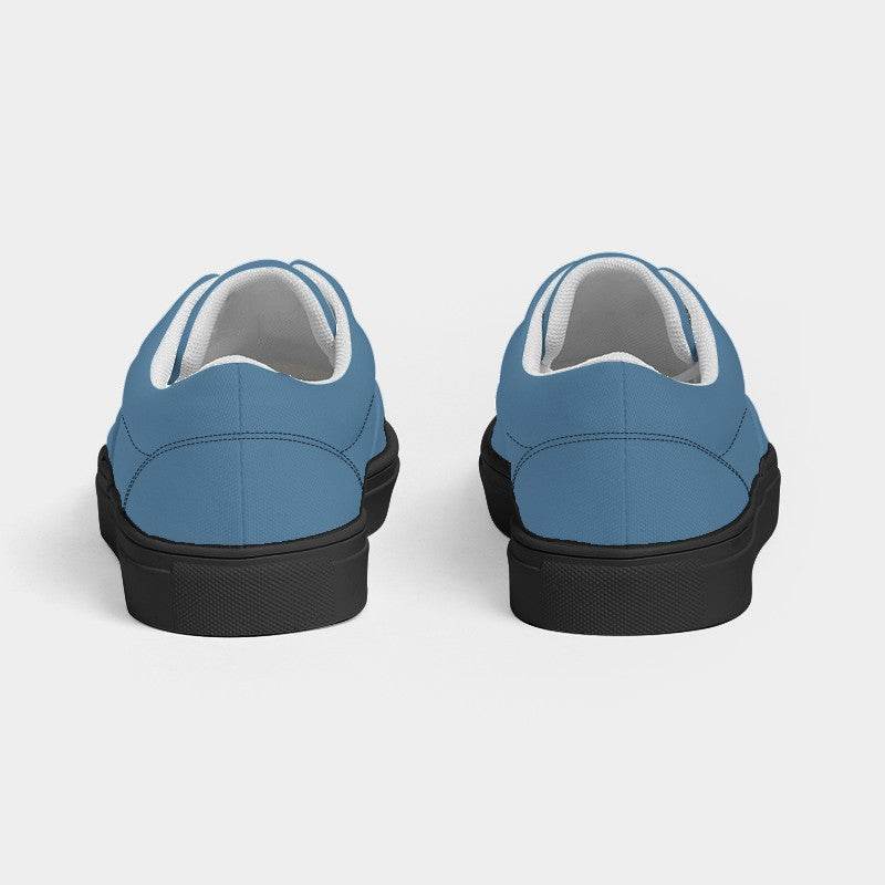 Dusty Blue Women's Canvas Sneakers (B-MU-ME) - Back