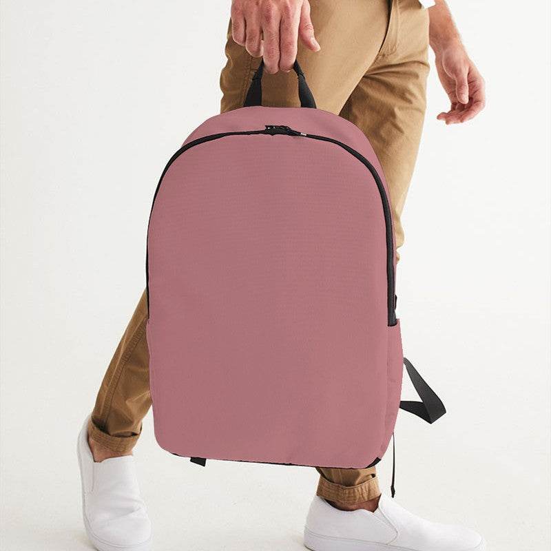 Dusty Pink Waterproof Backpack (RPI2-FM-ML) - Man Holding CloseUp