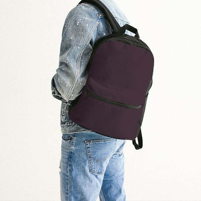 Eggplant Canvas Backpack (PIM2-NE-DA) - Man Back CloseUp