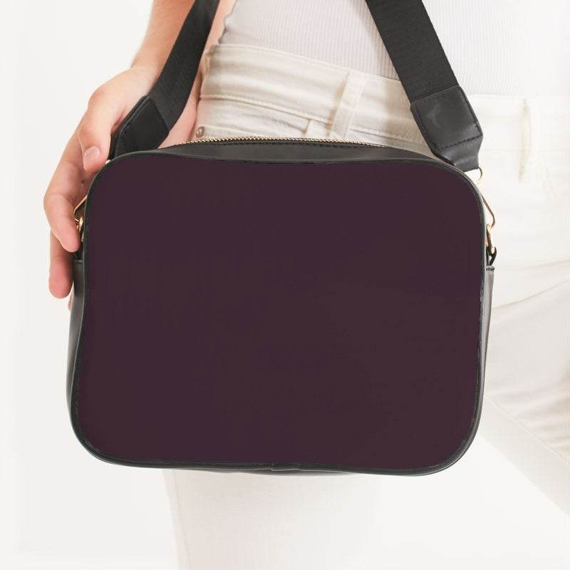 Eggplant Crossbody Bag (PIM2-NE-DA) - Woman Front CloseUp