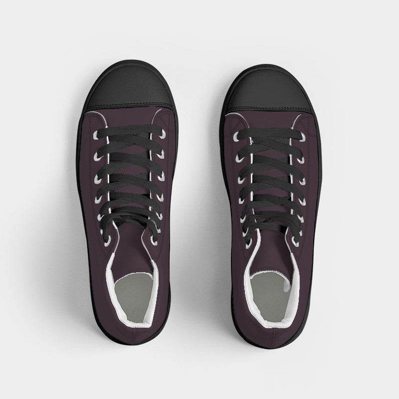 Eggplant Men's High-Top Canvas Sneakers (PIM2-NE-DA) - Top