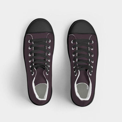Eggplant Men's High-Top Canvas Sneakers (PIM2-NE-DA) - Top