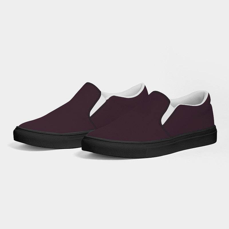 Eggplant Men's Slip-On Canvas Sneakers (PIM2-NE-DA) - Side 3