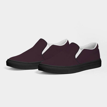 Eggplant Men's Slip-On Canvas Sneakers (PIM2-NE-DA) - Side 3
