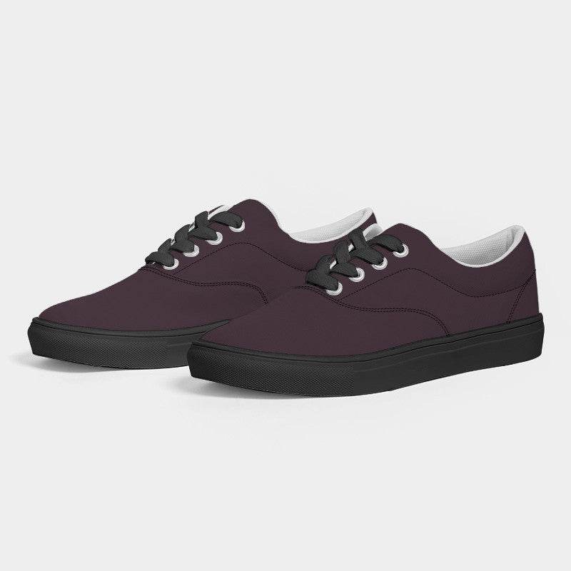 Eggplant Women's Canvas Sneakers (PIM2-NE-DA) - Side 3