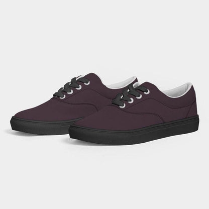 Eggplant Women's Canvas Sneakers (PIM2-NE-DA) - Side 3