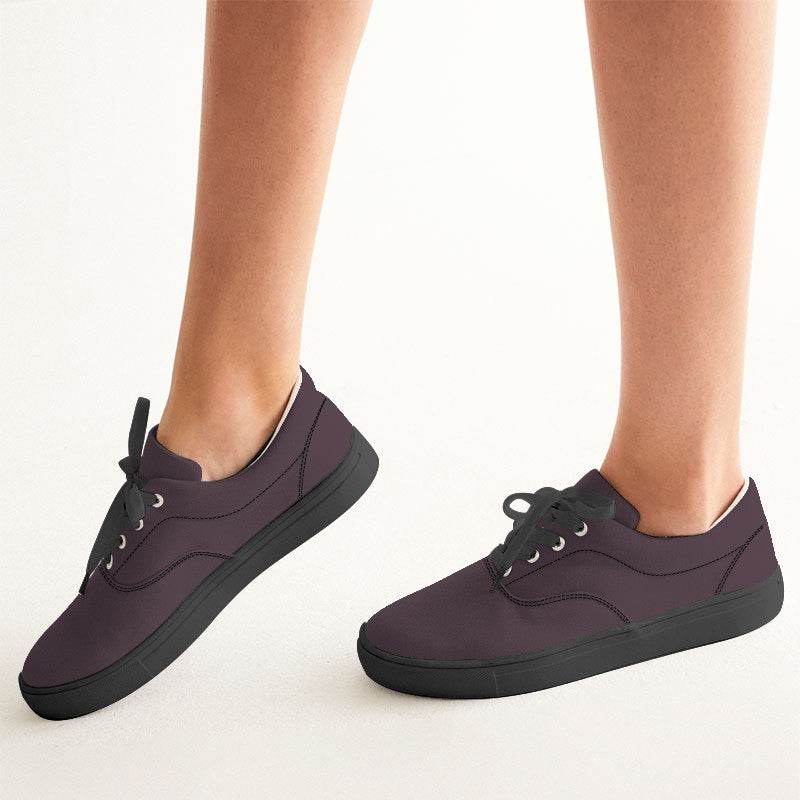 Eggplant Women's Canvas Sneakers (PIM2-NE-DA) - Woman CloseUp