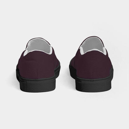 Eggplant Women's Slip-On Canvas Sneakers (PIM2-NE-DA) - Back