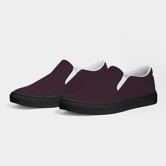 Eggplant Women's Slip-On Canvas Sneakers (PIM2-NE-DA) - Side 3