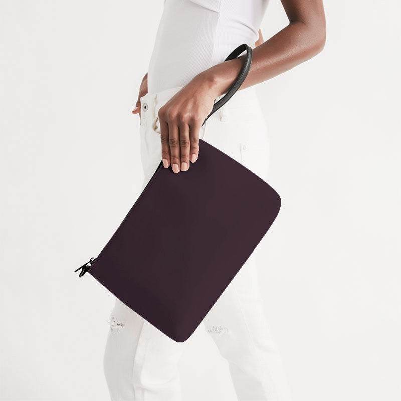 Eggplant Zip Pouch (PIM2-NE-DA) - Side Holding