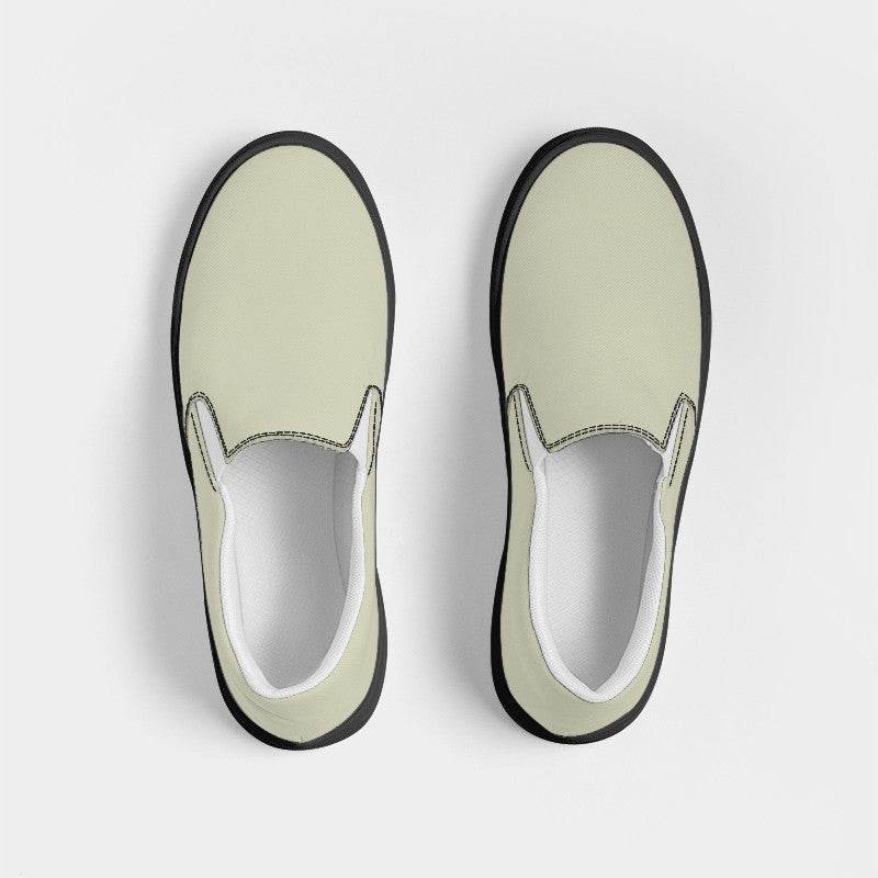Eggshell Men's Slip-On Canvas Sneakers (LY2-NE-LG) - Top