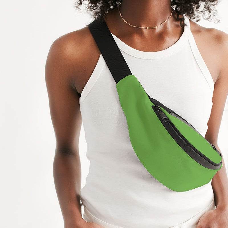 Electric Green Belt Bag (GL2-BR-ME) - Woman Front CloseUp