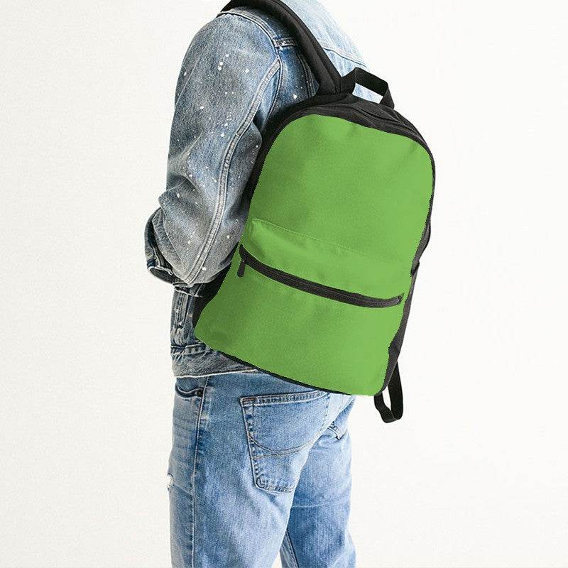 Electric Green Canvas Backpack (GL2-BR-ME) - Man Back CloseUp