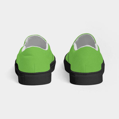 Electric Green Men's Slip-On Canvas Sneakers (GL2-BR-ME) - Back