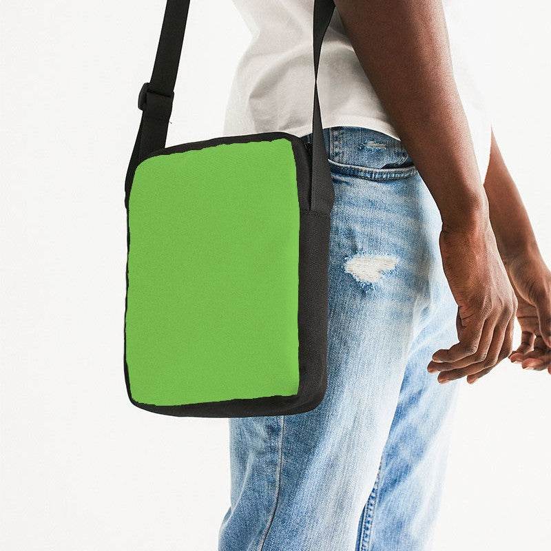 Electric Green Messenger Pouch (GL2-BR-ME) - Man Side CloseUp