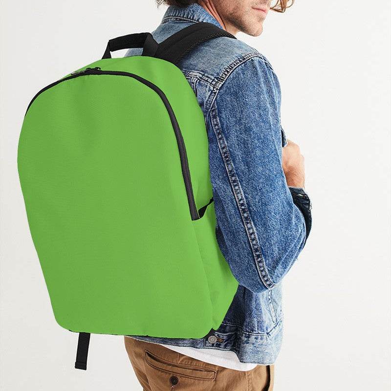 Electric Green Waterproof Backpack (GL2-BR-ME) - Man CloseUp