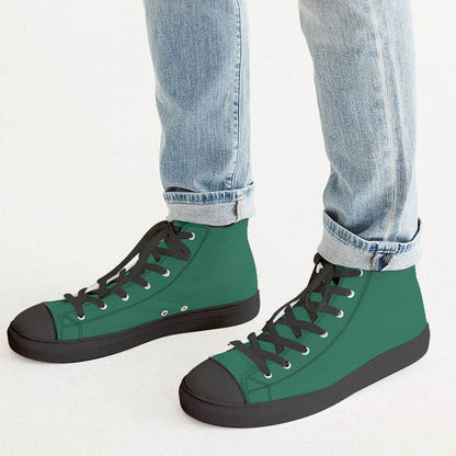 Emerald Green Men's High-Top Canvas Sneakers (BGG2-ME-DE) - Man CloseUp