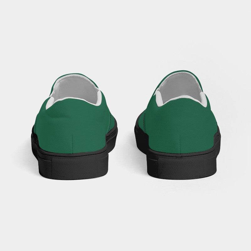 Emerald Green Men's Slip-On Canvas Sneakers (BGG2-ME-DE) - Back