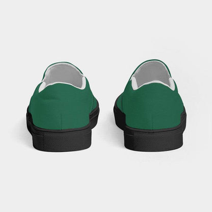 Emerald Green Men's Slip-On Canvas Sneakers (BGG2-ME-DE) - Back