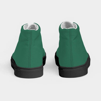 Emerald Green Women's High-Top Canvas Sneakers (BGG2-ME-DE) - Back