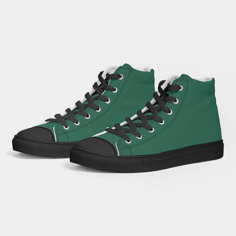 Emerald Green Women's High-Top Canvas Sneakers (BGG2-ME-DE) - Side 3