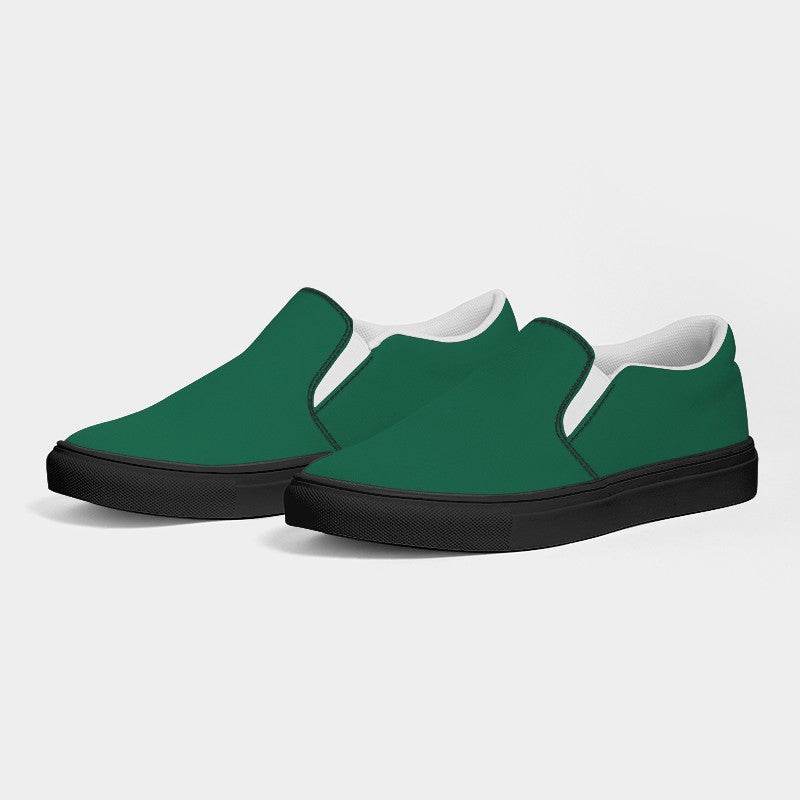Emerald Green Women's Slip-On Canvas Sneakers (BGG2-ME-DE) - Side 3