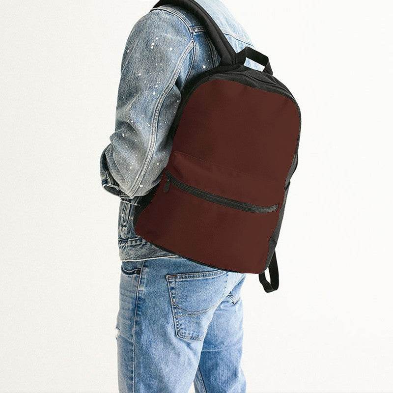 Espresso Canvas Backpack (R-FM-DA) - Man Back CloseUp