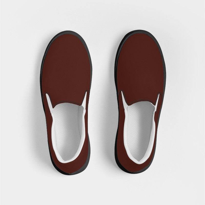 Espresso Women's Slip-On Canvas Sneakers (R-FM-DA) - Top