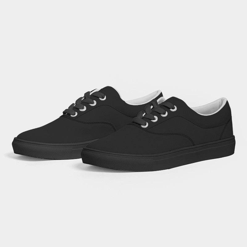 Faded Black Women's Canvas Sneakers (N-FN-DE) - Side 3