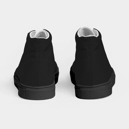 Faded Black Women's High-Top Canvas Sneakers (N-FN-DE) - Back