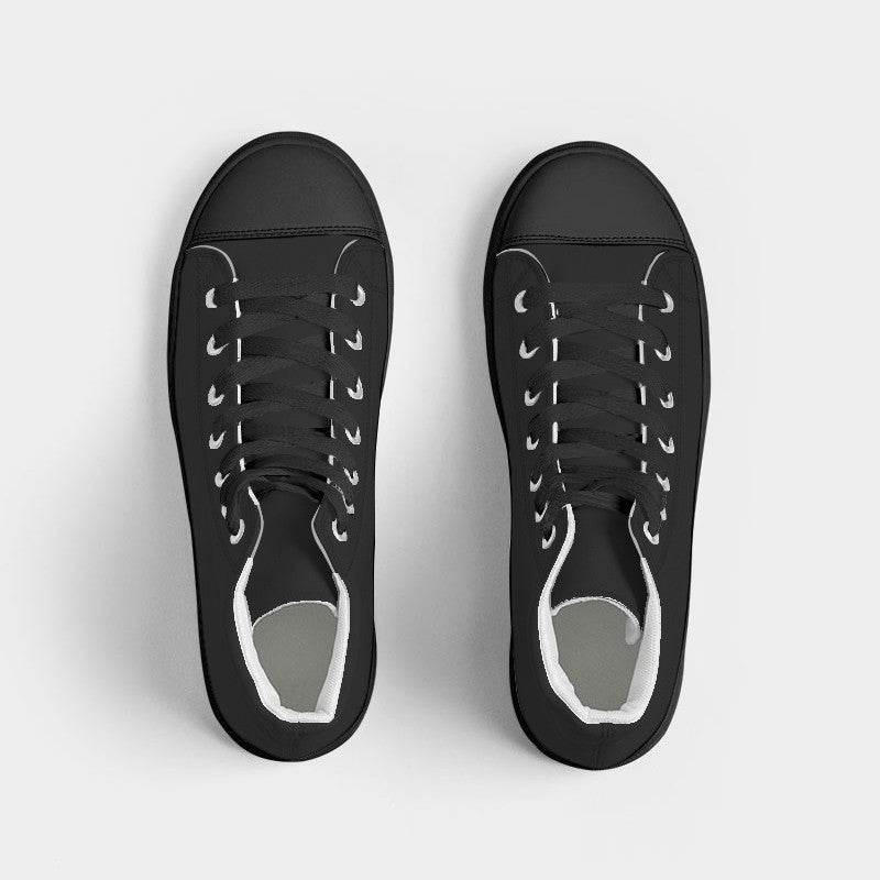 Faded Black Women's High-Top Canvas Sneakers (N-FN-DE) - Top