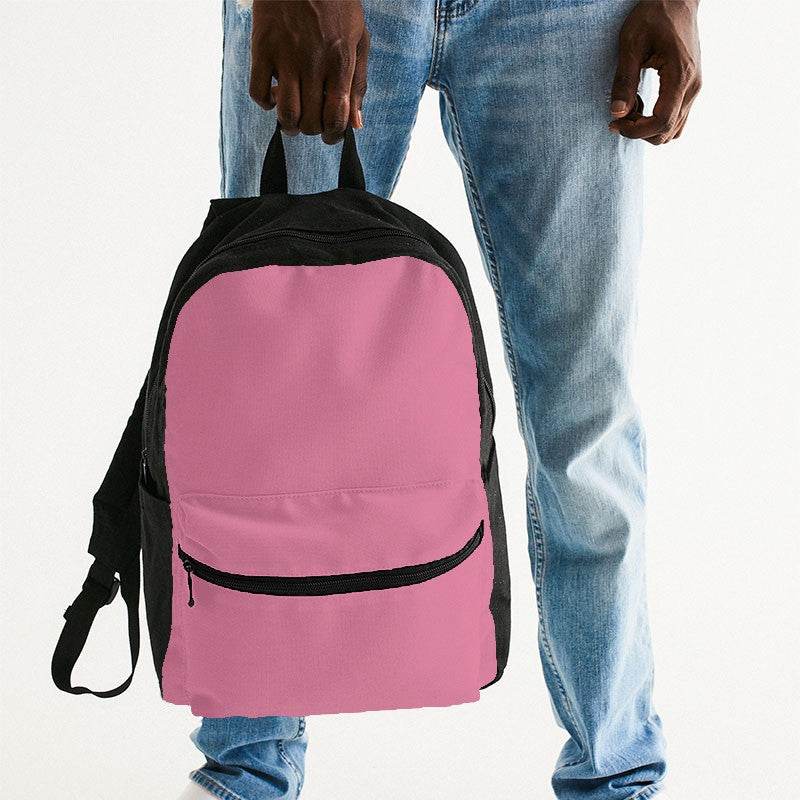 Flamingo Pink Canvas Backpack (PI-MU-LG) - Man Holding