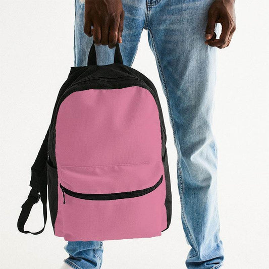 Flamingo Pink Canvas Backpack (PI-MU-LG) - Man Holding
