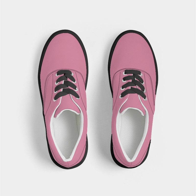 Flamingo Pink Men's Canvas Sneakers (PI-MU-LG) - Top